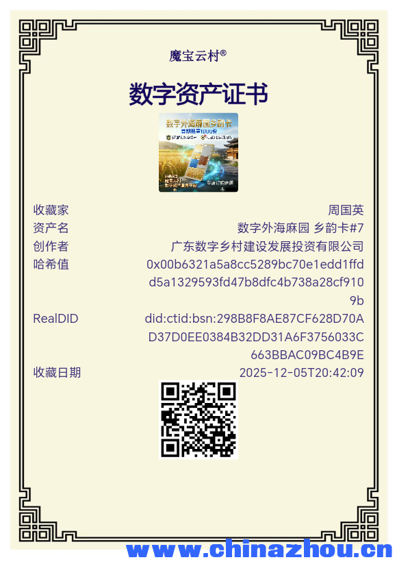 数字外海麻园乡韵卡